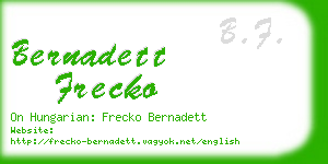 bernadett frecko business card